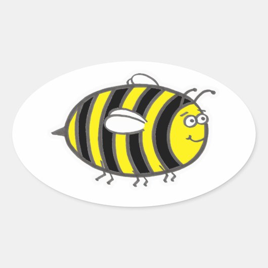 Bumblebee Ovale Sticker (Voorkant)