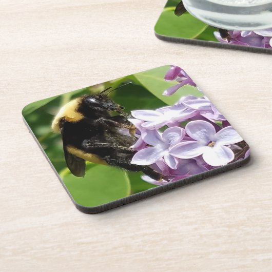 Bumblebee over Lila sluiting djoneill Drankjes Onderzetter (Linkerzijde)