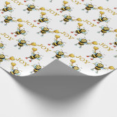 Bumblebee Patroon op Wit Cadeaupapier (Hoek)