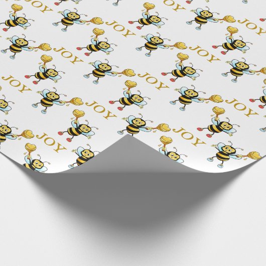 Bumblebee Patroon op Wit Cadeaupapier (Hoek)