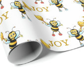 Bumblebee Patroon op Wit Cadeaupapier (Rol Hoek)