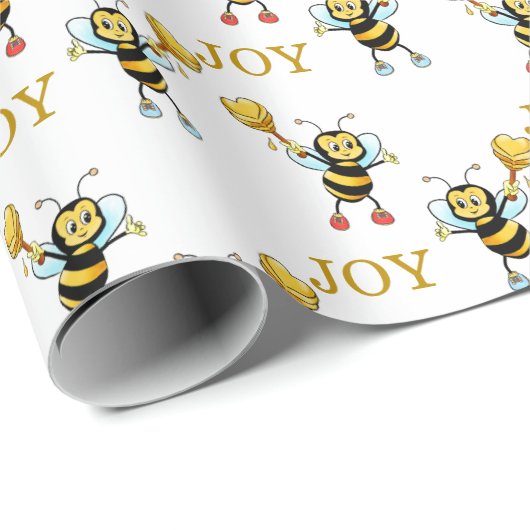 Bumblebee Patroon op Wit Cadeaupapier (Rol Hoek)