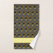 BUMBLEBEE PATTERN GOLD BLACK BETER OP GRIJS BROWN BAD HANDDOEK (Handdoek)