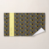 BUMBLEBEE PATTERN GOLD BLACK BETER OP GRIJS BROWN BAD HANDDOEK (Handdoek)