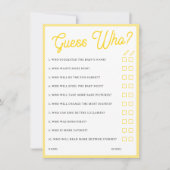  Bumblebee raad eens wie? Baby shower game Kaart (Voorkant)