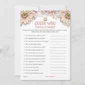 Bumblebee raad wie mam of pap Baby shower spel Bedankkaart (Voorkant)