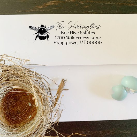 Bumblebee Retouradres Herbruikbare Inktstempel Zelfinktende Stempel