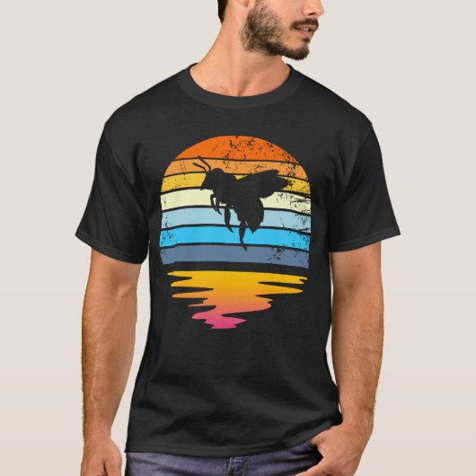 Bumblebee Retro Sunset Save The Bees Bee Keeper T-shirt (Voorkant)