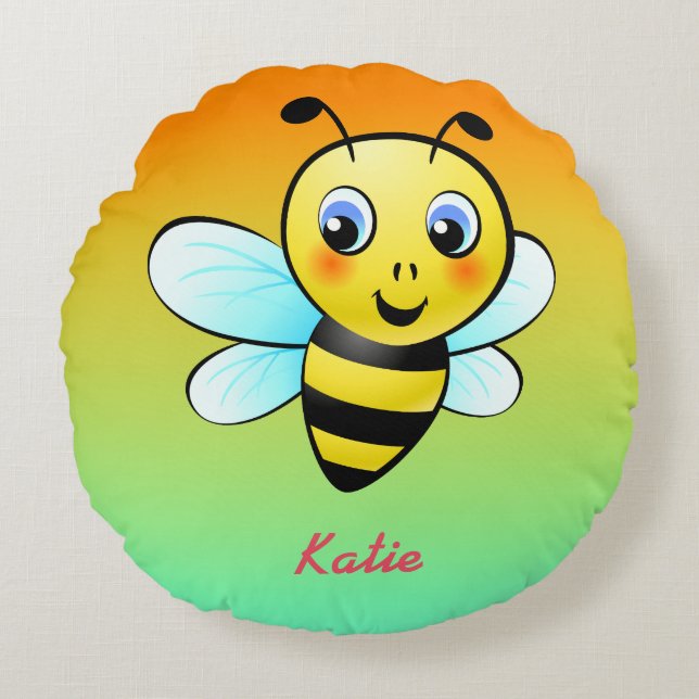  Bumblebee Rond Kussen (Voorkant)