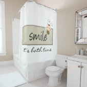 Bumblebee Smile het is Bath Time Shower Curtain Douchegordijn (In situ)