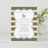 Bumblebee Stripes Baby shower Kaart (Staand voorkant)