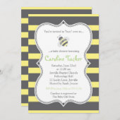 Bumblebee Stripes Baby shower Kaart (Voorkant / Achterkant)