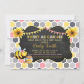 Bumblebee Sweet als Can Bee Girl Baby shower Kaart (Voorkant)