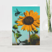 Bumblebee Tennis Sunflower Kaart (Voorkant)