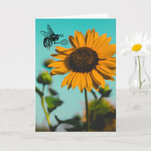Bumblebee Tennis Sunflower Kaart