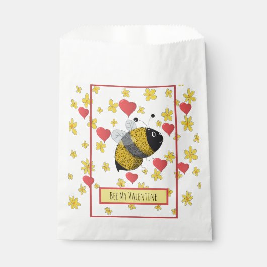 Bumblebee Valentijn Daisy Pink Heart Cute Bedankzakje (Voorkant)
