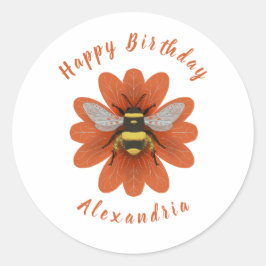 Bumblebee verjaardag ronde sticker