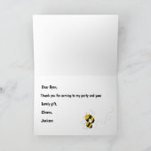 Bumblebee verjaardagsfeestje bedankje kaart (Binnen)