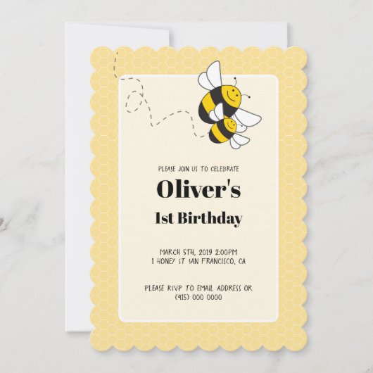 Bumblebee verjaardagsuitnodiging kaart (Voorkant)