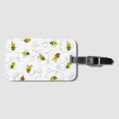 Bumblebee vliegende gele zwarte bijen bagagelabel (Voorkant (horizontaal))