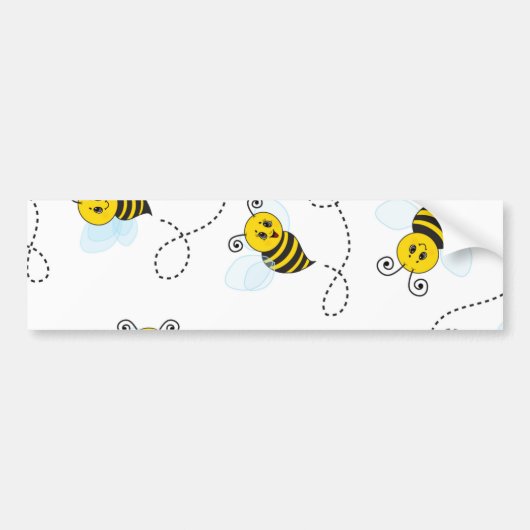 Bumblebee vliegende gele zwarte bijen bumpersticker (Voorkant)