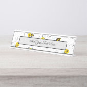 Bumblebee vliegende gele zwarte bijen bureau naambordje (Voorkant)