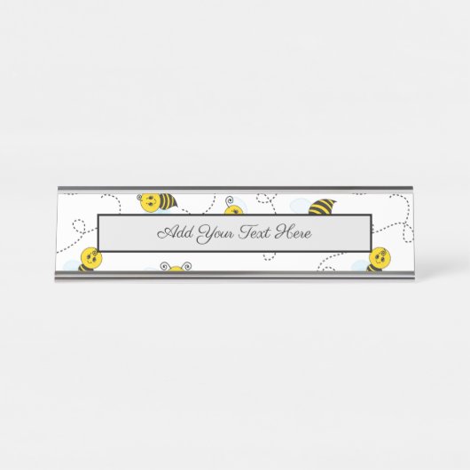 Bumblebee vliegende gele zwarte bijen bureau naambordje (Voorkant)