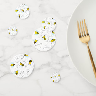 Bumblebee vliegende gele zwarte bijen confetti