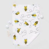 Bumblebee vliegende gele zwarte bijen golfhanddoek (Insitu)