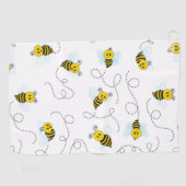 Bumblebee vliegende gele zwarte bijen golfhanddoek (Horizontaal)