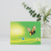 Bumblebee vliegende illustratie feestdagenkaart (Staand voorkant)