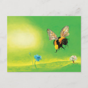 Bumblebee vliegende illustratie feestdagenkaart