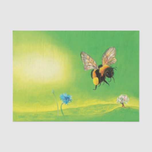 Bumblebee vliegende illustratie tissuepapier (Voorkant)