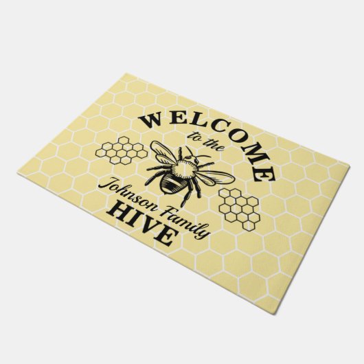 Bumblebee Welkom bij onze Hive-handtekening Deurmat (Schuin)
