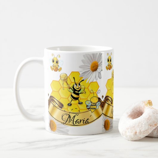 Bumblebee White Daisy Mok (Met donut)