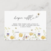 Bumblebee Wildflower Baby shower Luier Raffle Informatiekaartje (Voorkant)