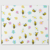 Bumblebee Yellow Black Bumble Bee Colorful Cadeaupapier (Vlak)
