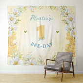 Bumblebee Yellow Boy Een 1e Eerste Verjaardagsfees Wandkleed (In Situ (horizontaal))