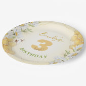 Bumblebee Yellow Children's Birthday Party Daisy Papieren Bordje (Gekanteld)