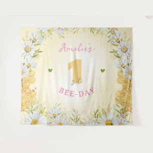Bumblebee Yellow Girl 1 eerste verjaardag Wandkleed