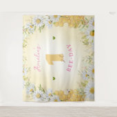 Bumblebee Yellow Girl 1 eerste verjaardag Wandkleed (Voorkant)