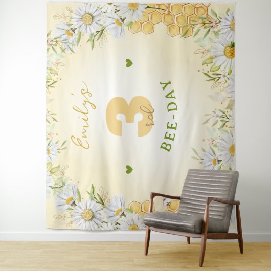 Bumblebee Yellow Kind's Birthday Party Honey Wandkleed (In situ)