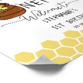 Bumblebee zo lief om een 1e verjaardag welkom te z poster (Hoek)