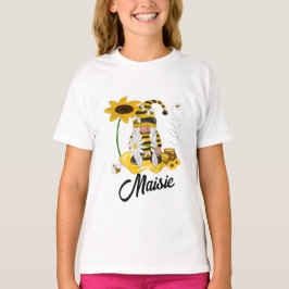 Bumblebee Zonnebloem Gepersonaliseerd Gnome T-shir T-shirt