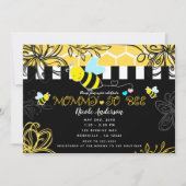 Bumblebee Zwart & Geel Baby shower Mama to BEE Kaart (Voorkant)