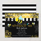 Bumblebee Zwart & Geel Baby shower Mama to BEE Kaart (Voorkant / Achterkant)