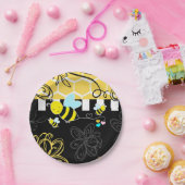 Bumblebee zwart/geel Baby shower Moderne afbeeldin Papieren Bordje (Feest)