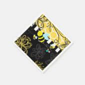 Bumblebee zwart/geel Baby shower Moderne afbeeldin Servetten (Hoek)