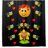 Bumblebee zwarte gele kinderen douchegordijn (Voorkant)