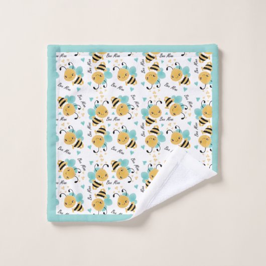 Bumblebeenpatroon bijen Hoorten Bad Handdoek (Wasdoekje)